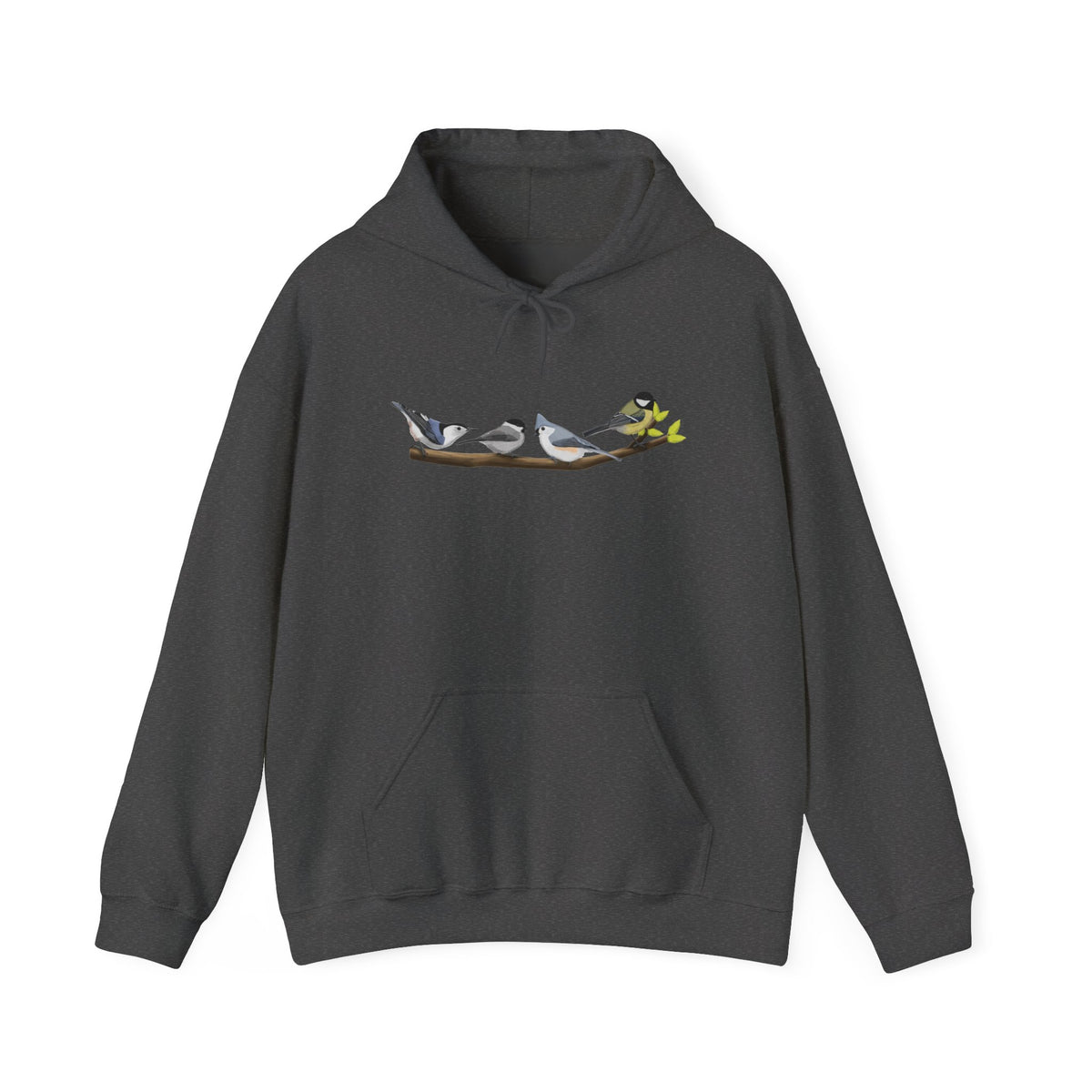 Birds on a Branch Hoodie Nuthatch Tufted Titmouse Chickadee Bird Lover & Bird Watcher