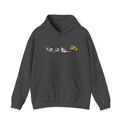 Birds on a Branch Hoodie Nuthatch Tufted Titmouse Chickadee Bird Lover & Bird Watcher