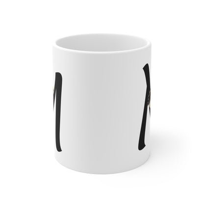 Mallard Letter M Bird Ceramic Mug 11oz White