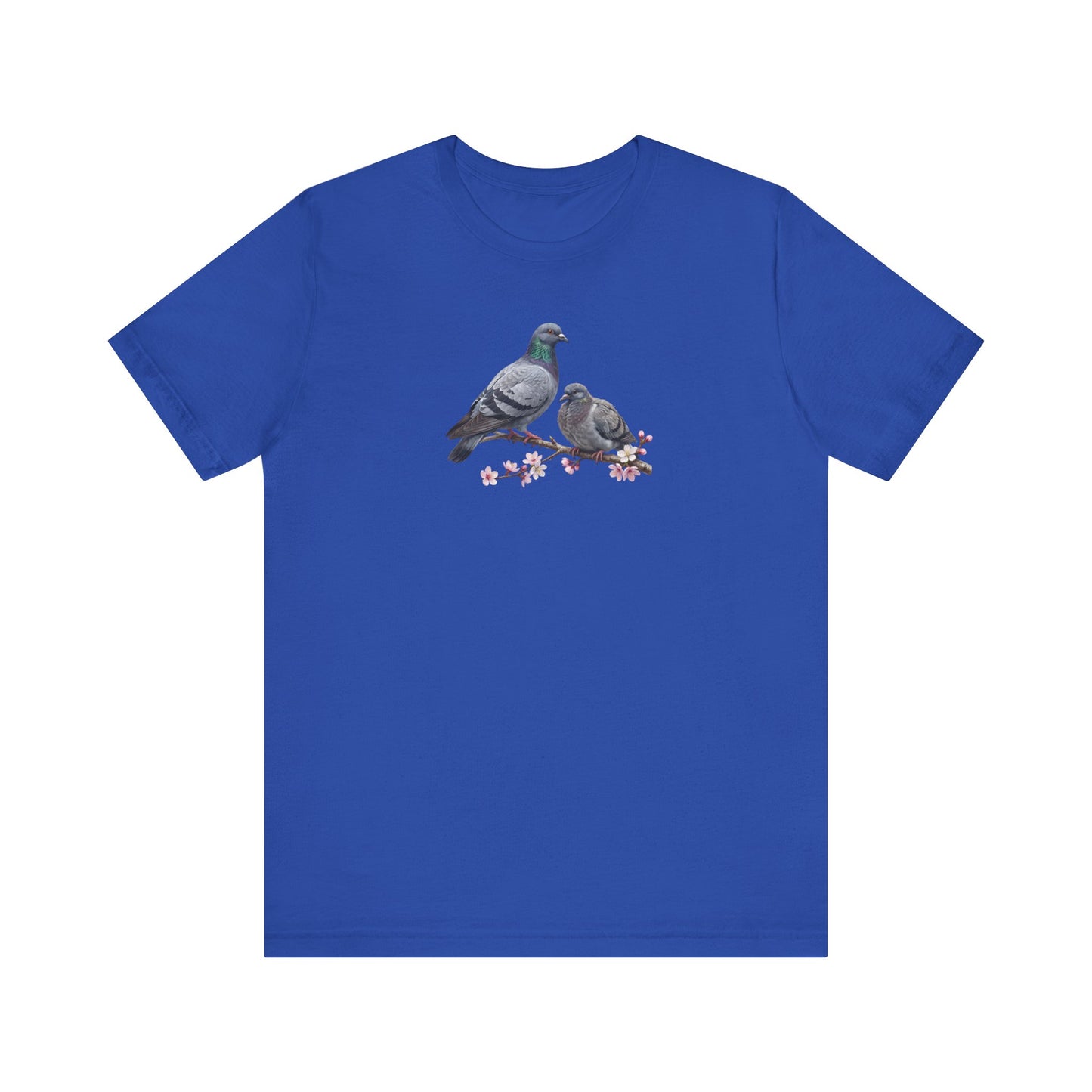 Taube & Jungvogel T-Shirt | Frühlingsblüten Vogelmotiv für Vogelbeobachter