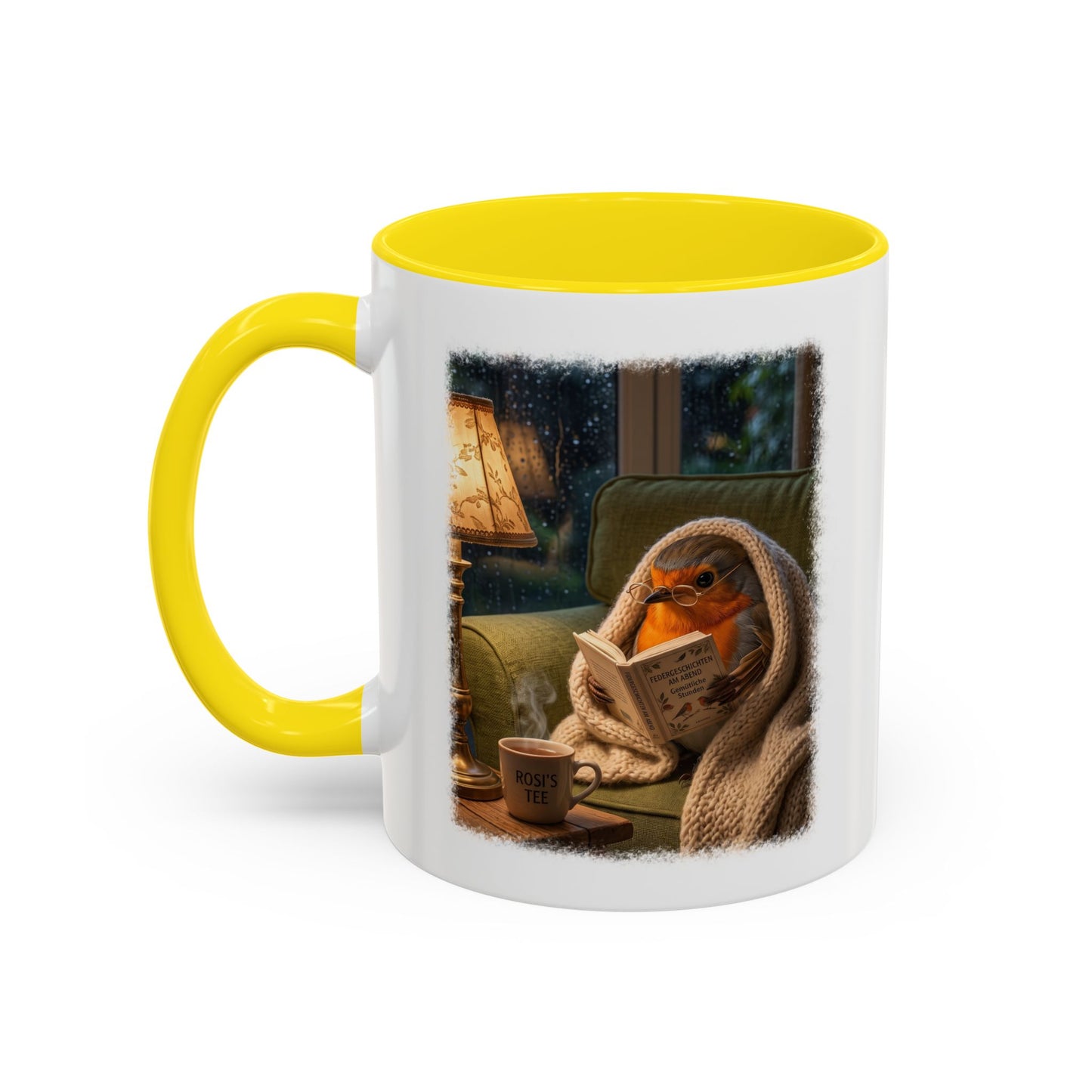 Robin Rosi Reading a Book Mug for Bird Lovers
