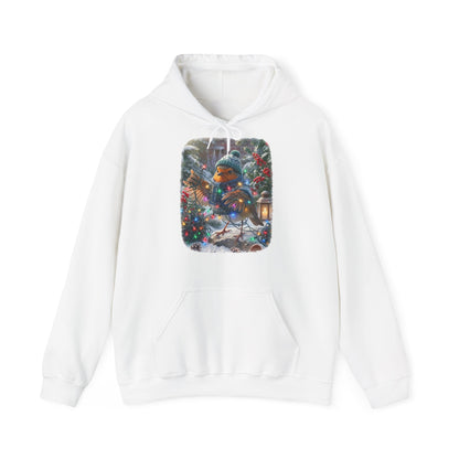 Premium Hoodie Rosi Rotkehlchen und die Lichterkette im Garten