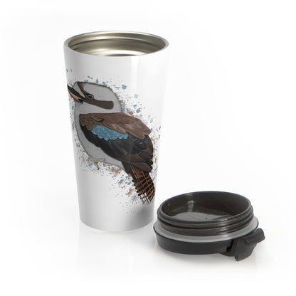 Kookaburra Bird White Stainless Steel Travel Mug 15oz - jz.birds