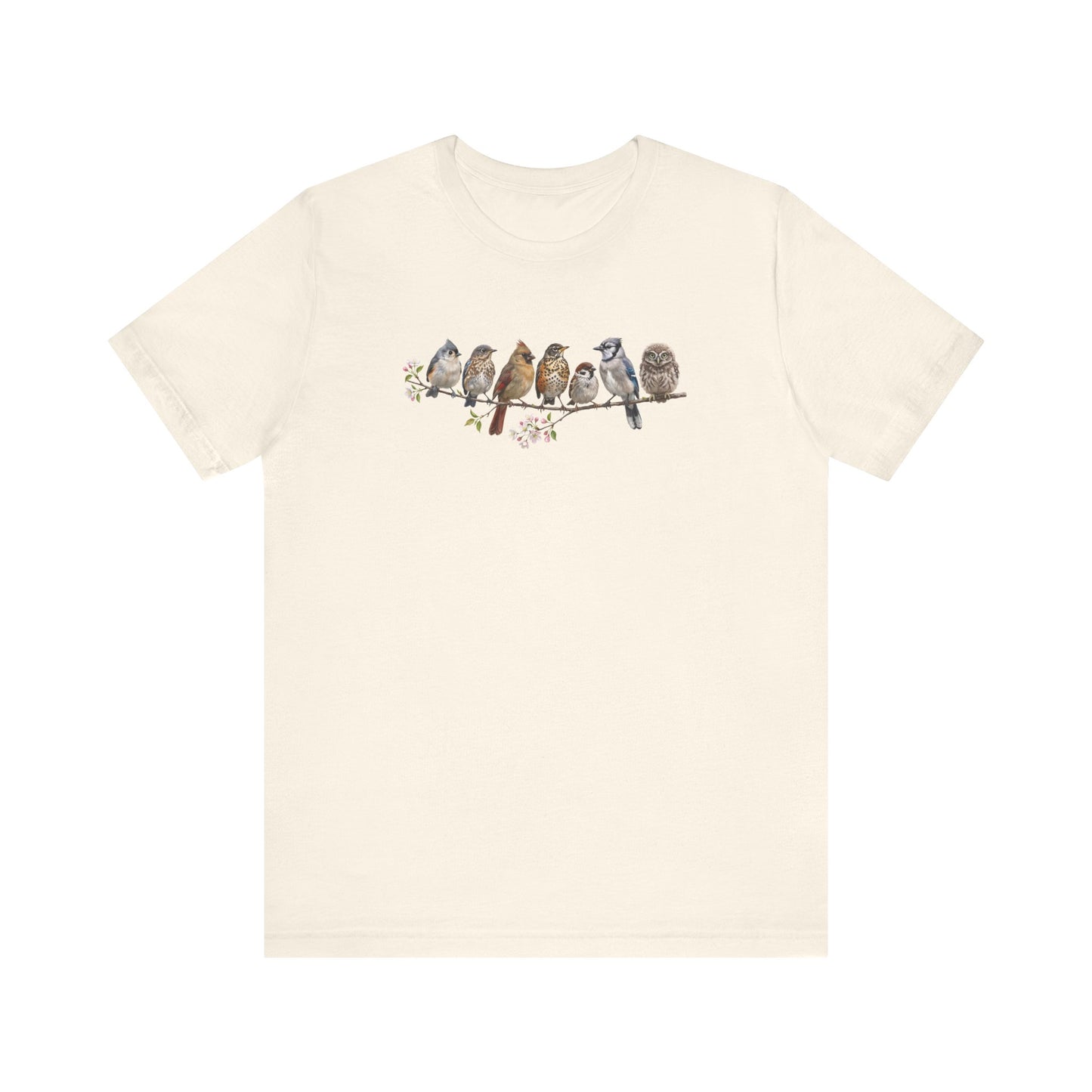 Bluebird Cardinal Blue Jay Robin | 7 Little Fledglings T-Shirt | Cute Baby Birds Graphic Tee