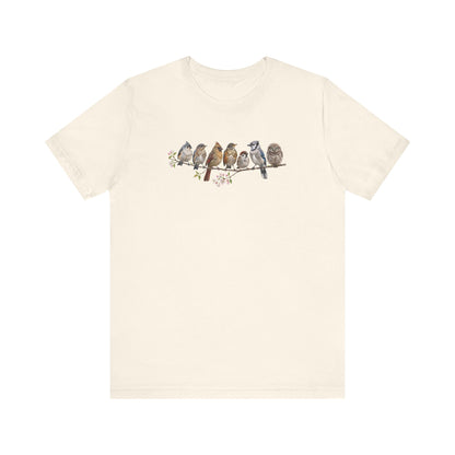 Bluebird Cardinal Blue Jay Robin | 7 Little Fledglings T-Shirt | Cute Baby Birds Graphic Tee