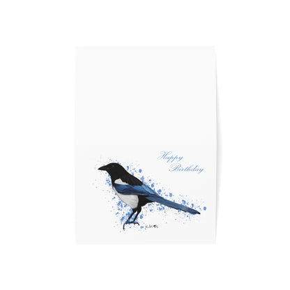 Magpie Birthday Card Happy Birthday – Premium Matte Bird Greeting Card