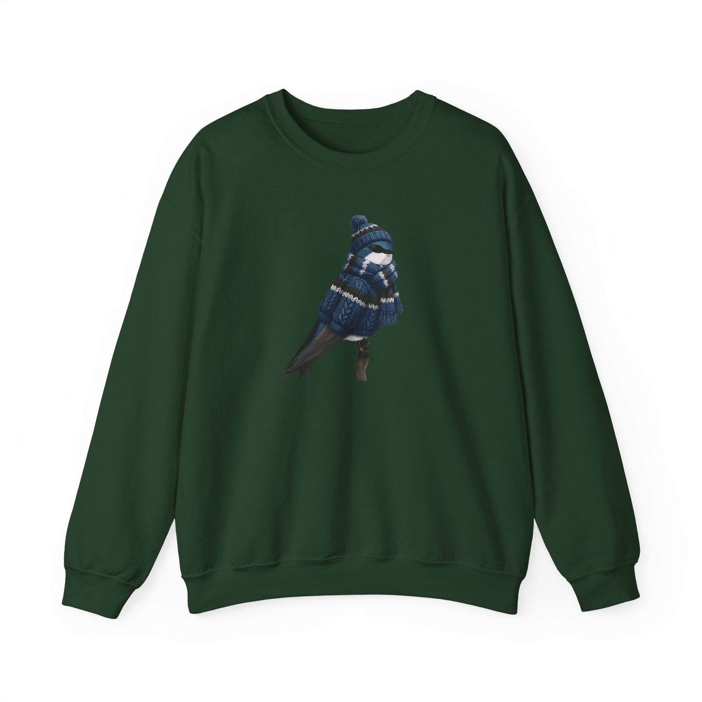 Tree Swallow Winter Sweatshirt | Bird Watcher Crewneck | Unisex Songbirds Wearing Knit Gift for Bird Lovers