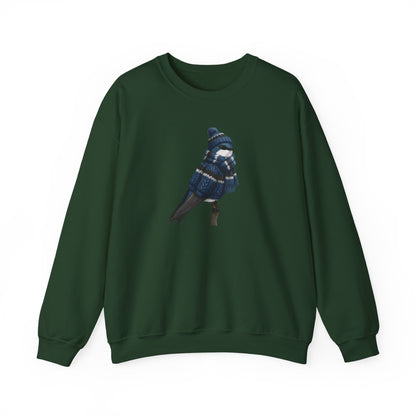 Tree Swallow Winter Sweatshirt | Bird Watcher Crewneck | Unisex Songbirds Wearing Knit Gift for Bird Lovers