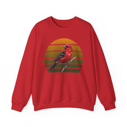 Scarlet Tanager Sweatshirt | Bird Watcher Crewneck | Unisex Songbird Gift for Bird Lovers