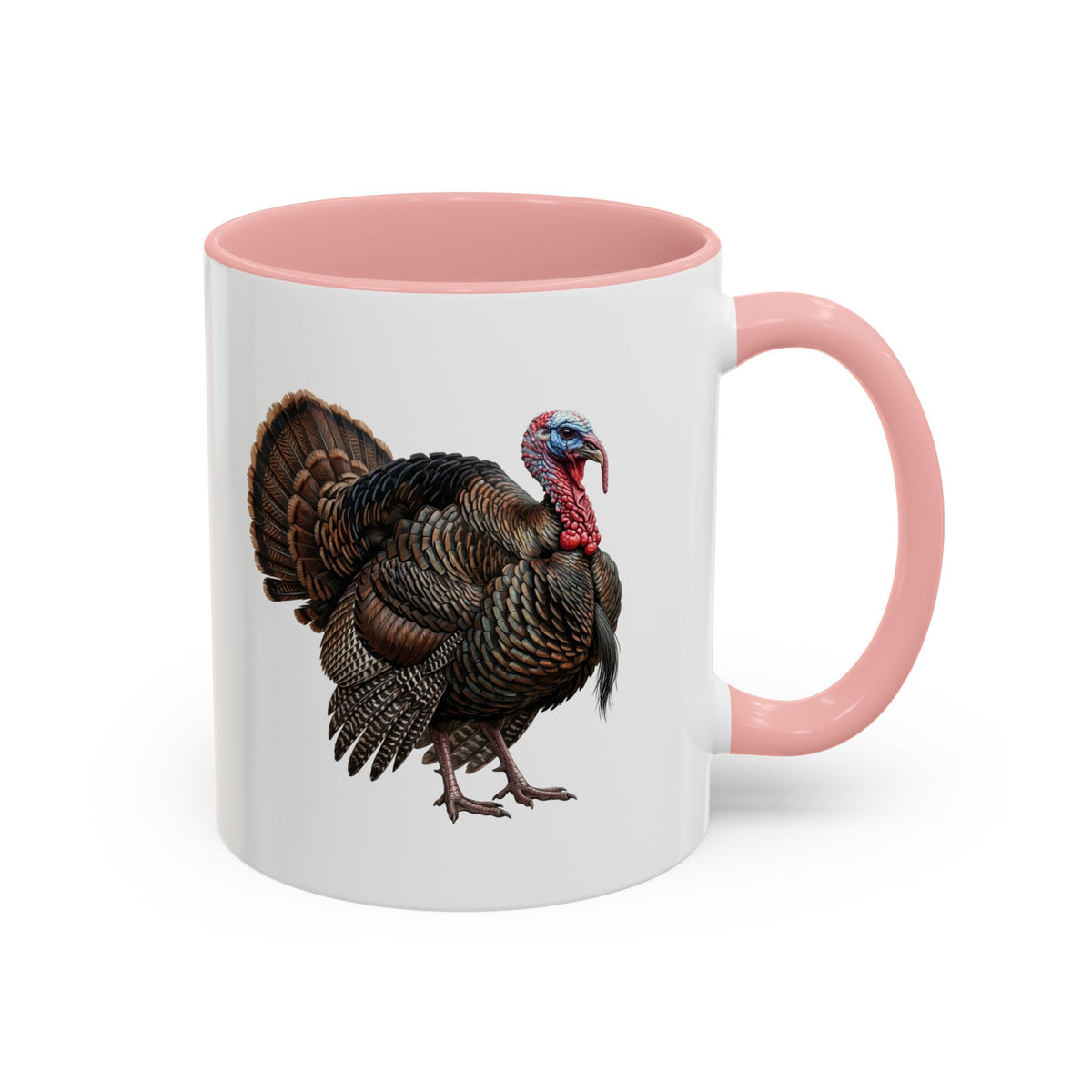 Thanksgiving Turkey Two-Tone Mug | Wild Turkey Bird Art Coffee Cup | Fall Gift