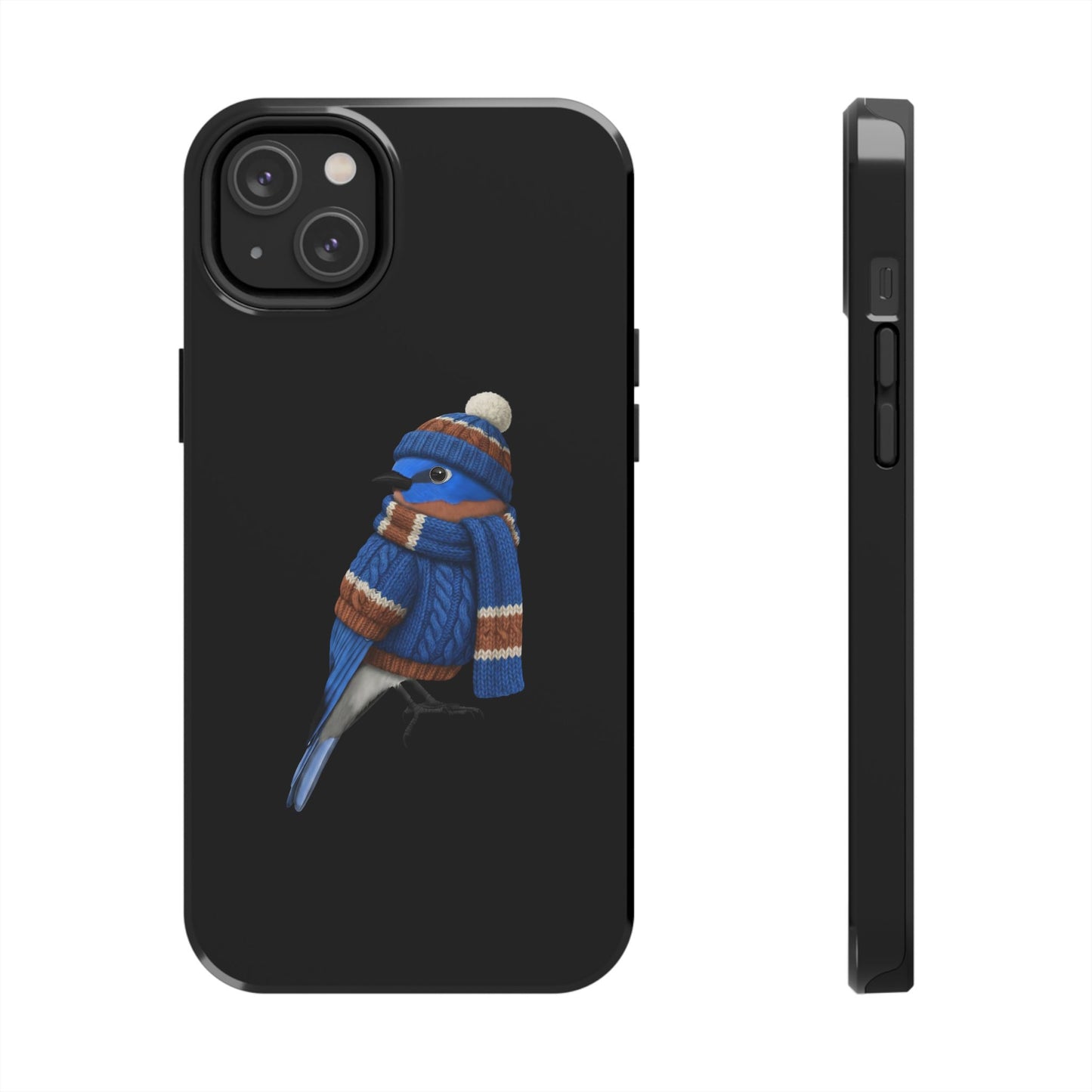 鳥のアートが描かれたブルーバードの二層式iPhoneケース – 鳥類学者や鳥好きの方へのプレゼントに最適