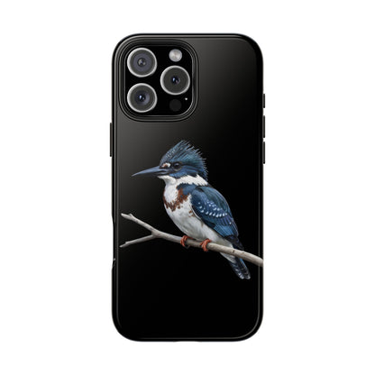 Belted Kingfisher iPhone Case – Premium Tough Phone Cover Black