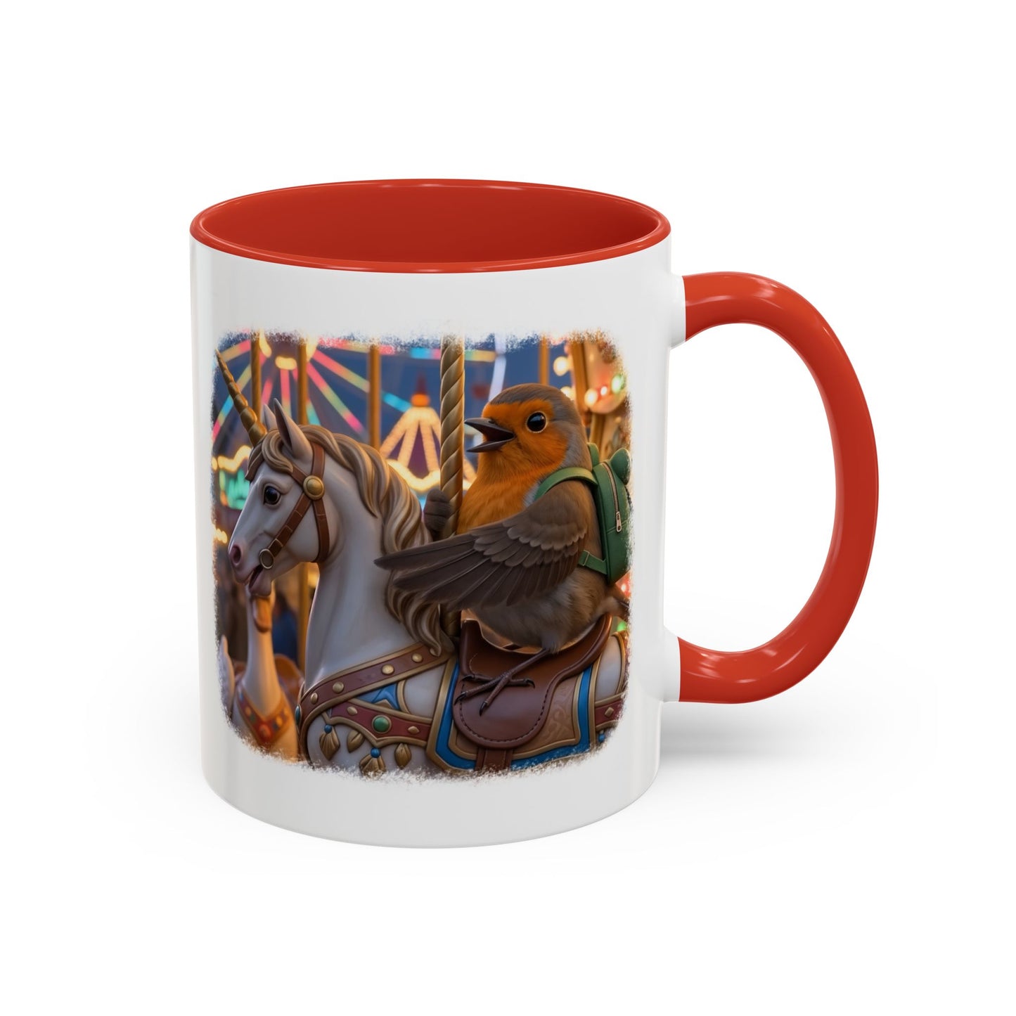 Robin Rosi Unicorn Carousel Premium Mug for Bird Lovers