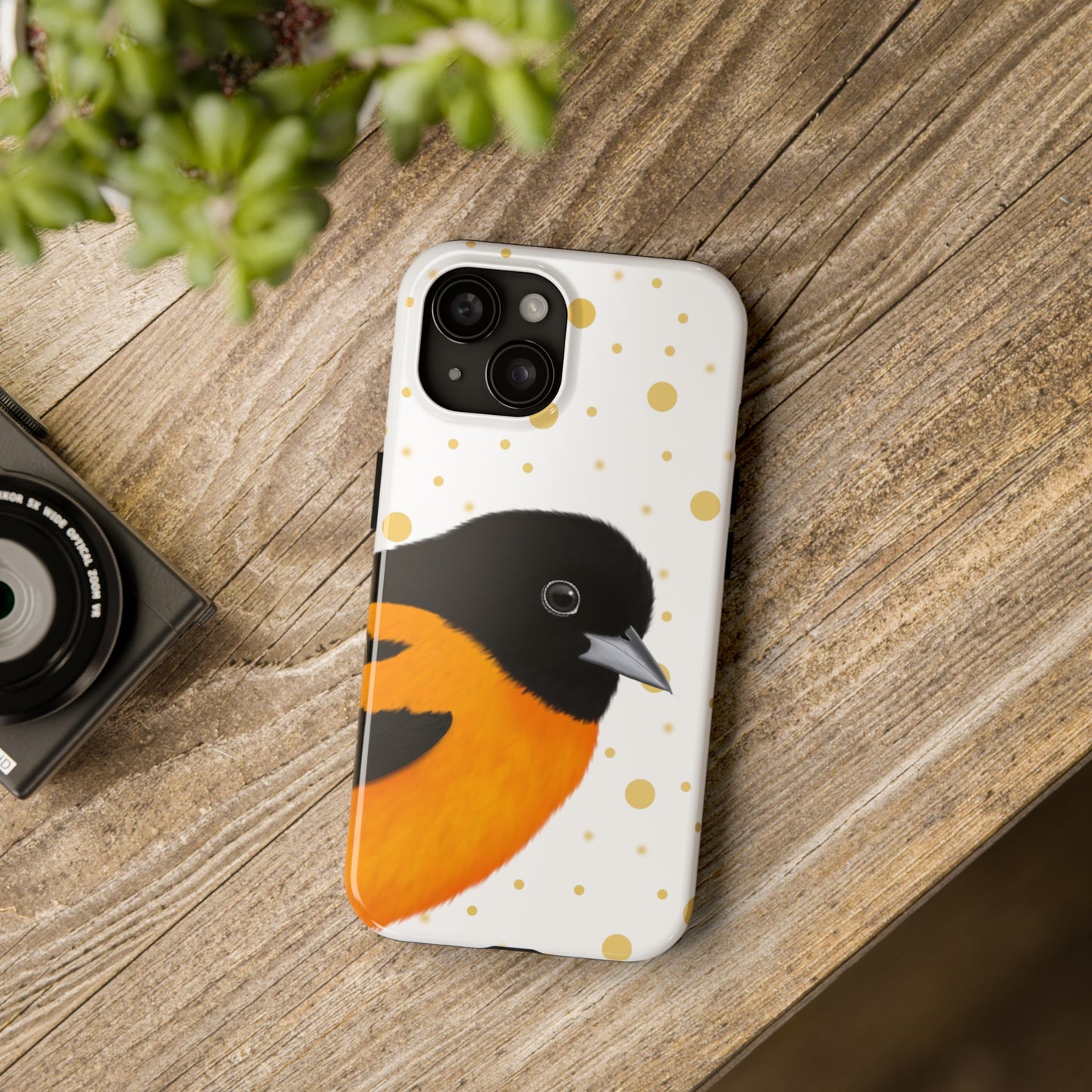 Baltimore Oriole Bird Art Tough Phone Case White