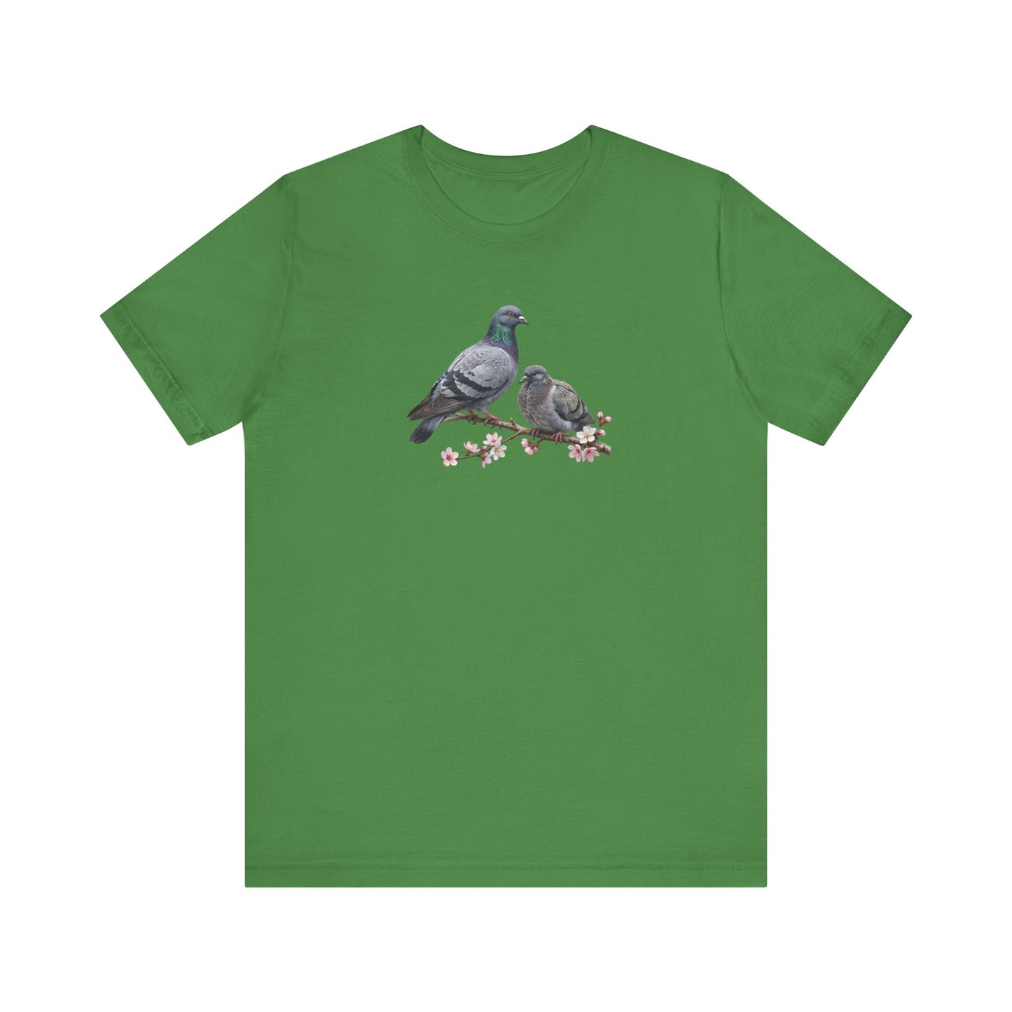 Pigeon & Fledgling T-Shirt | Spring Blossoms Unisex Graphic Tee