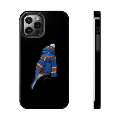 鳥のアートが描かれたブルーバードの二層式iPhoneケース – 鳥類学者や鳥好きの方へのプレゼントに最適