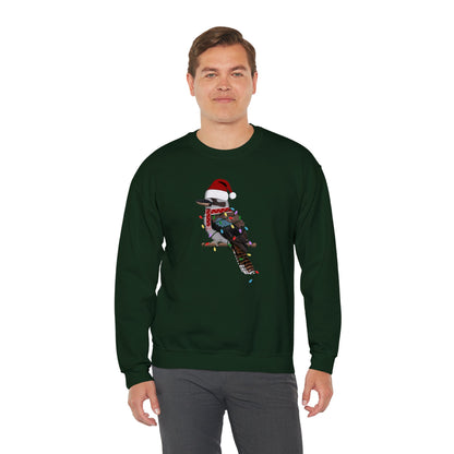 Kookaburra with Fairy Lights Santa Claus Christmas Bird Sweatshirt