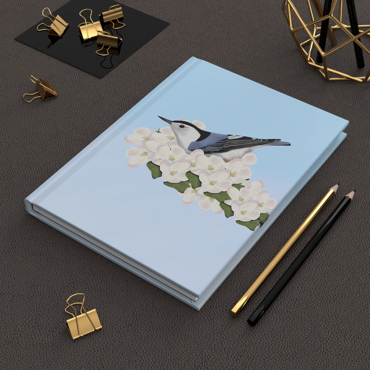 Nuthatch Bird Hardcover Journal 150 Pages 5.75"x8" for Bird Enthusiasts & Birdwatchers