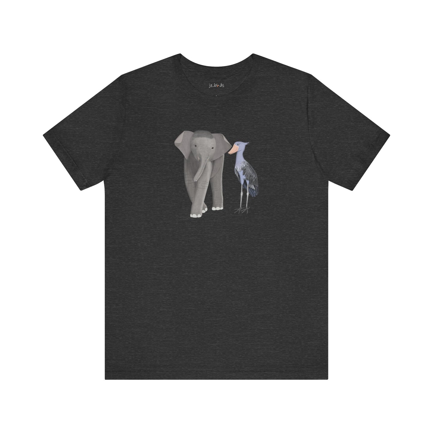 Elephant with Shoebill Bird Birding & Birdwatching T-Shirt