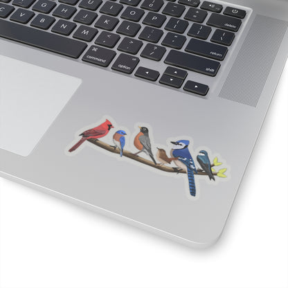 Birds on a Branch Blue Jay Cardinal Robin Sticker Bird Lover & Bird Watcher