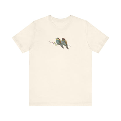 Bee-Eater Fledgling T-Shirt | Spring Blossoms Unisex Graphic Tee for Bird Watchers