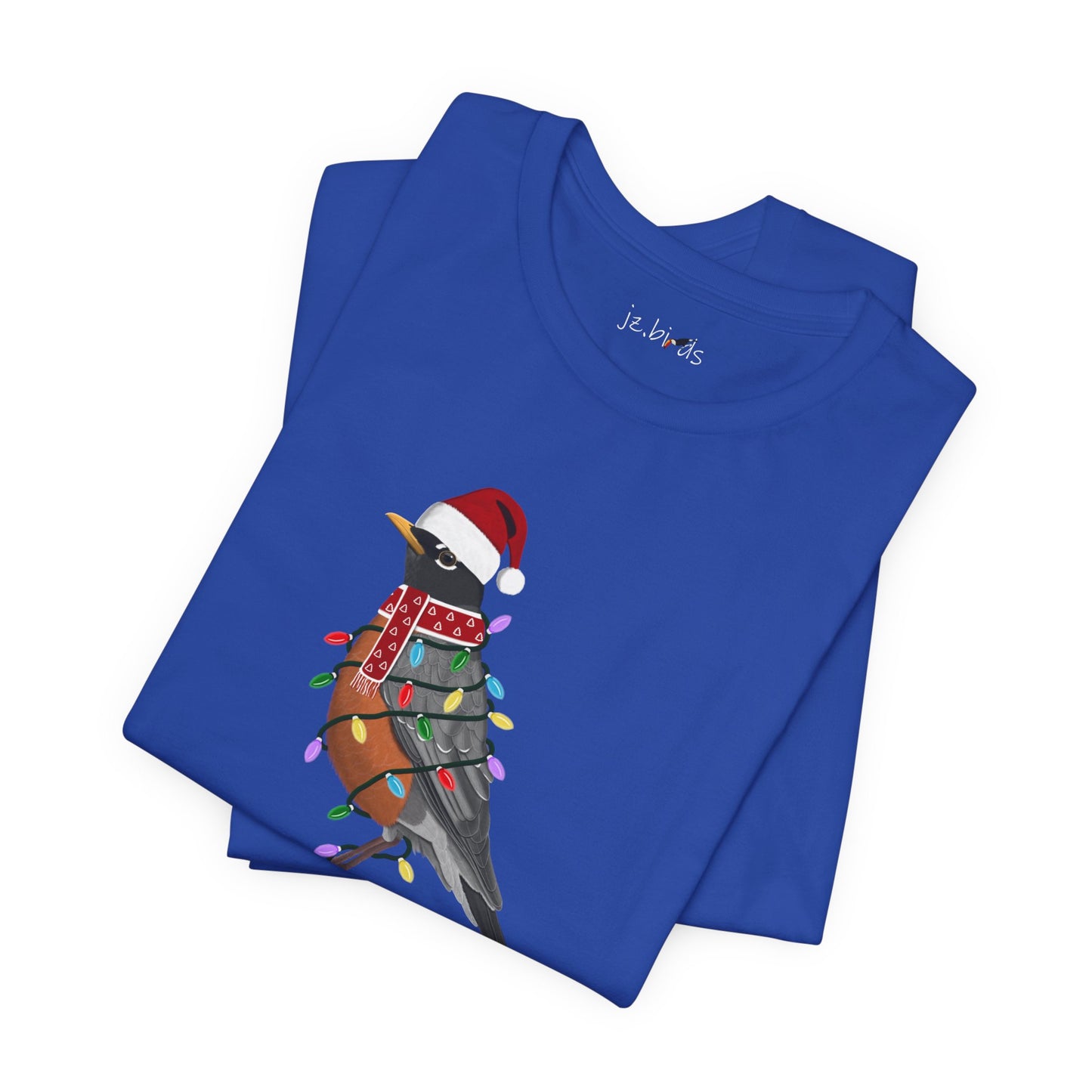 Robin with Fairy Lights Christmas Bird T-Shirt