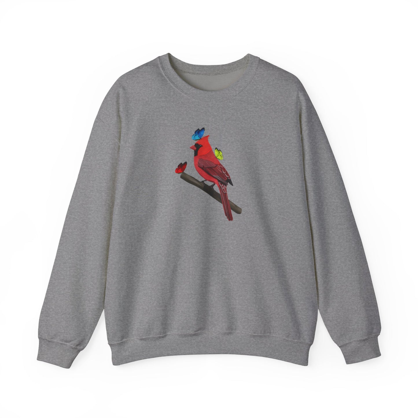 Cardinal with Butterflies Bird Birding & Birdwatching Sweatshirt