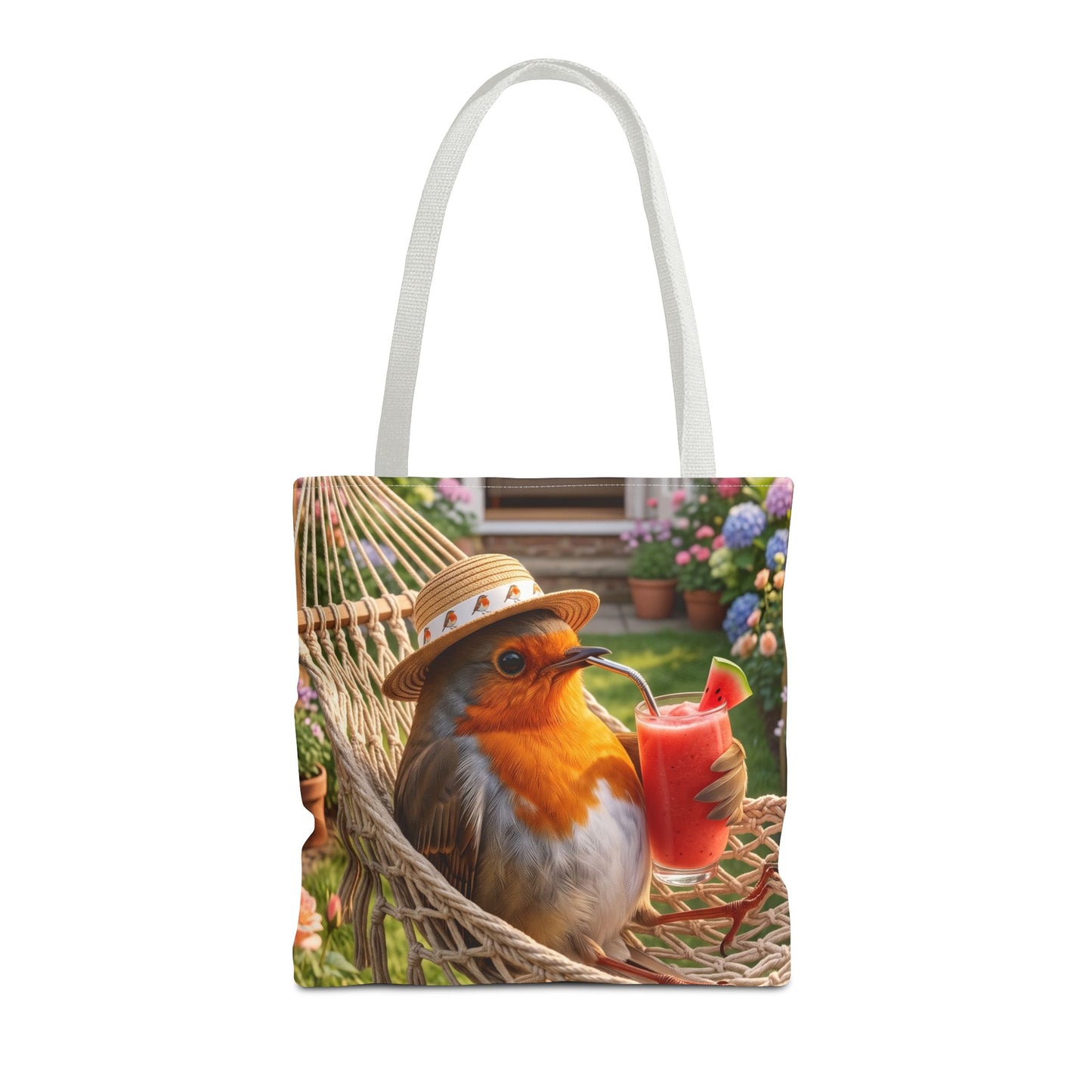 Robin Rosi Hammock and Smoothie Tote Bag - Summer Backyard Bird Watcher Gift