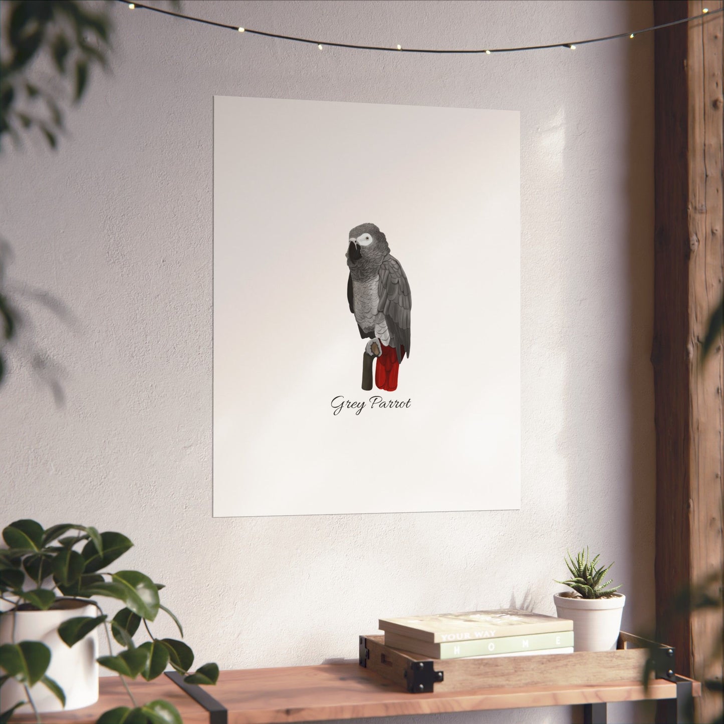 Grey Parrot Bird Birding Matte Poster