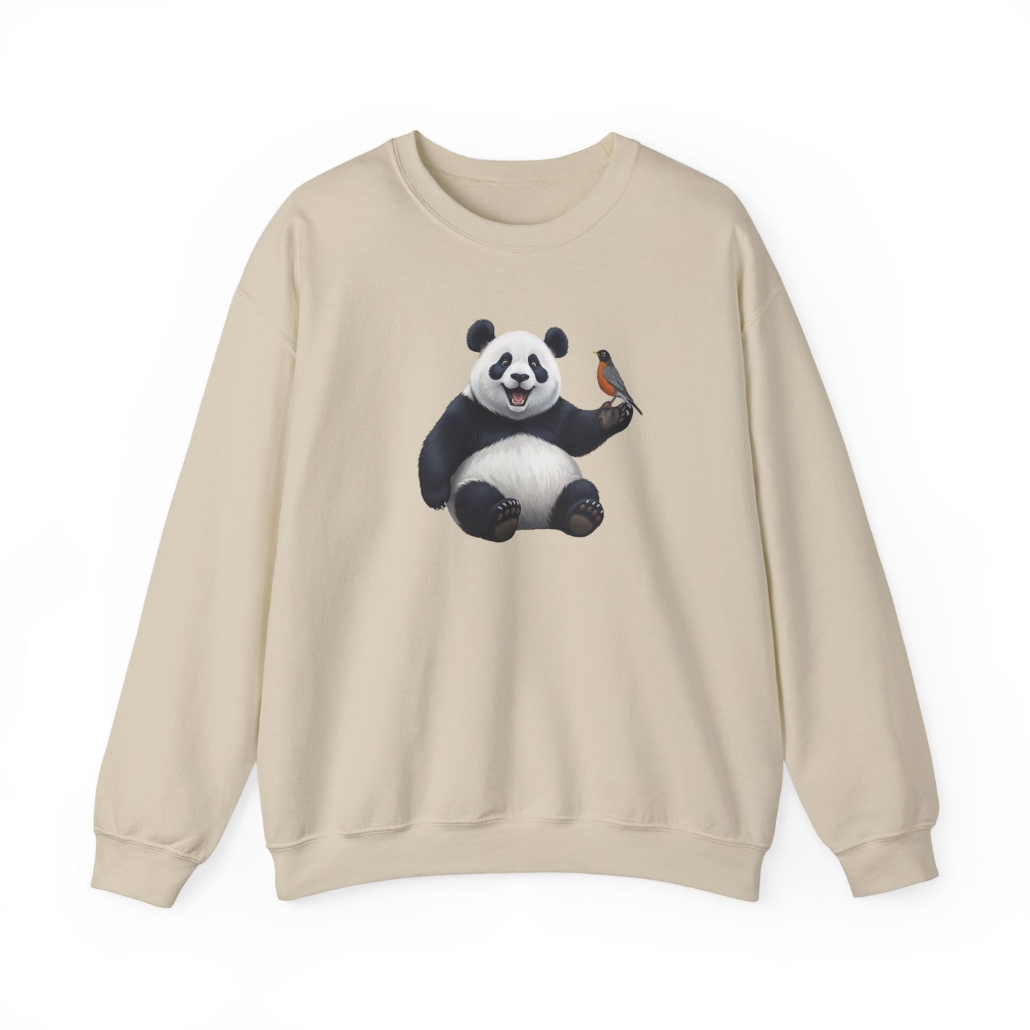 Panda Bear with an American Robin Sweatshirt Bird & Animal Lover