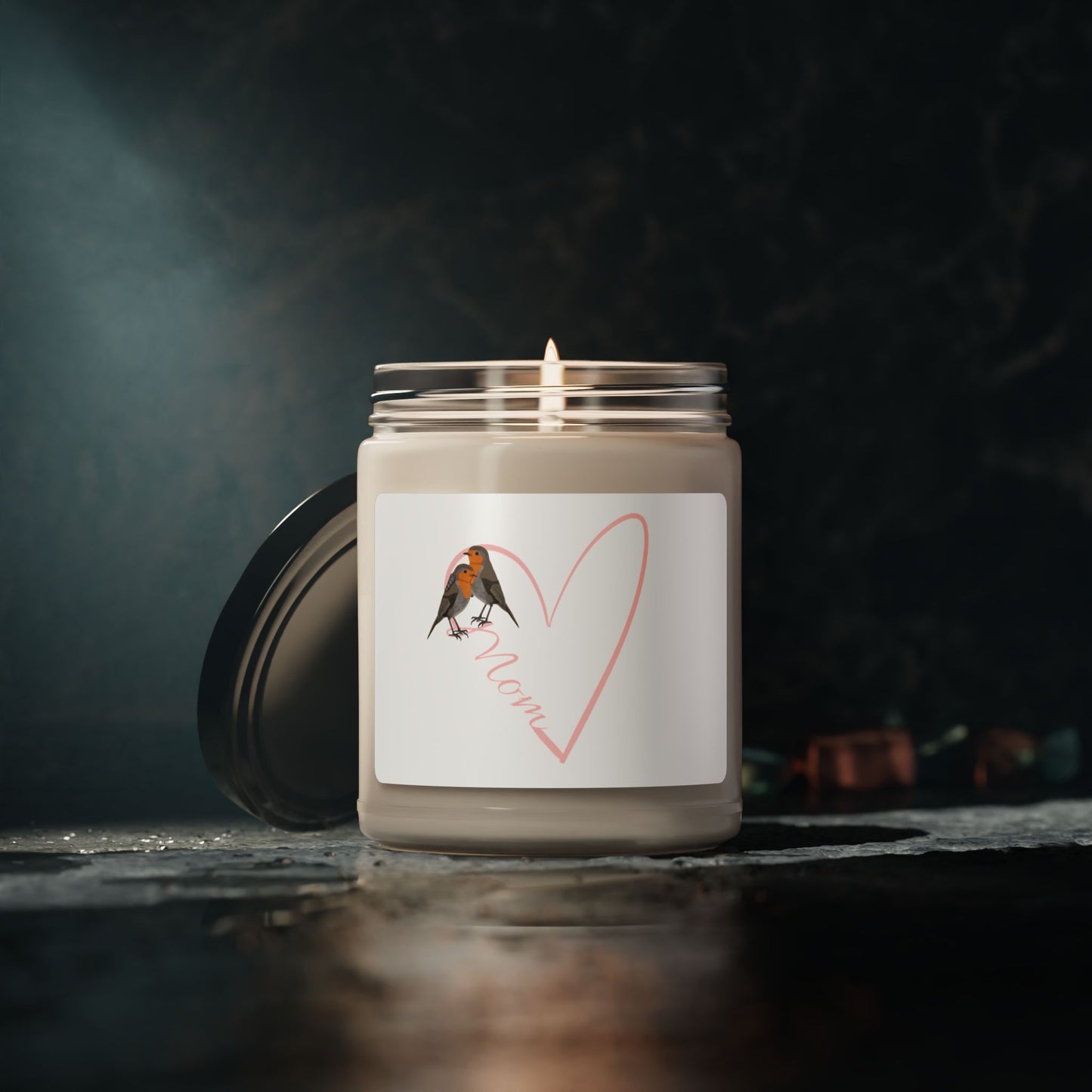 Mother's Day Scented Soy Candle Robin Bird with Heart 9oz