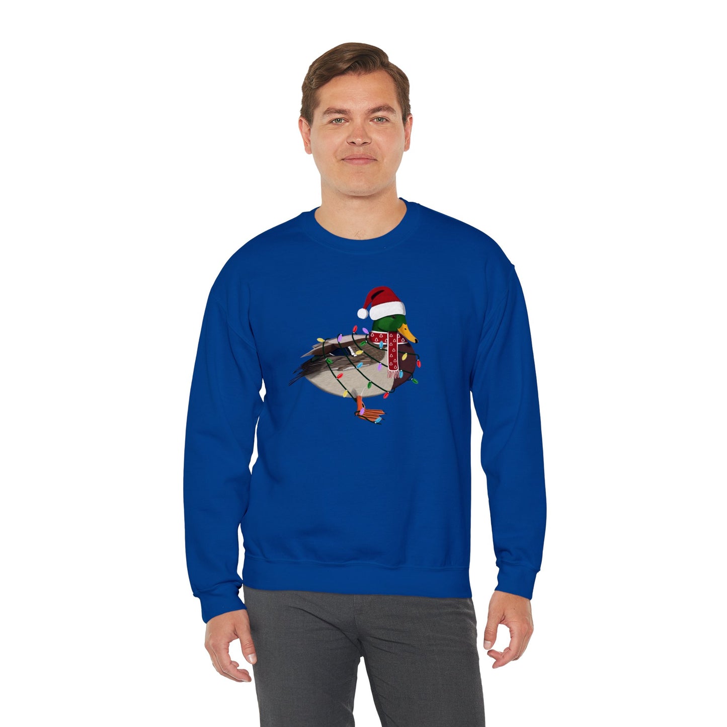 Mallard with Fairy Lights Santa Claus Christmas Bird Sweatshirt