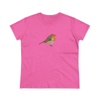 European Robin Bird Design for Birdwatchers and Bird Lovers Women's T-Shirt