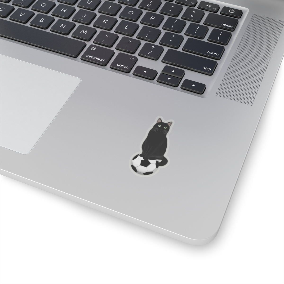 Black Cat with Soccer Cat Lover Sticker