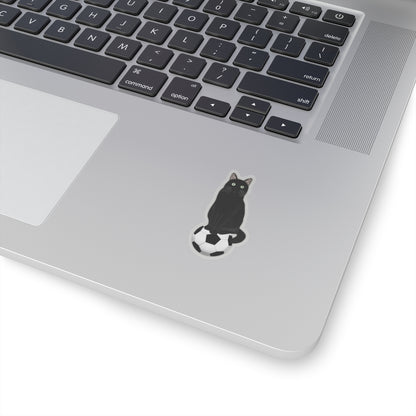 Black Cat with Soccer Cat Lover Sticker