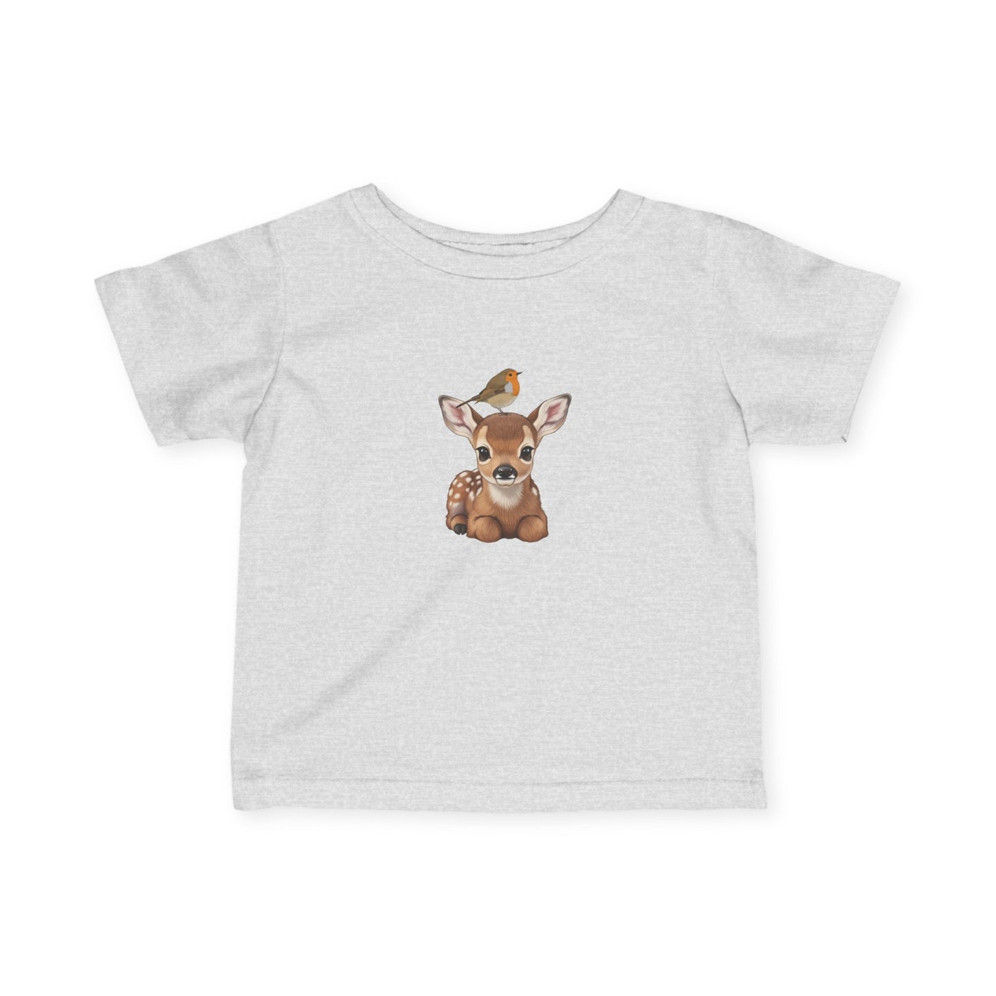 Fawn Baby & Toddler T-Shirt with European Robin Bird