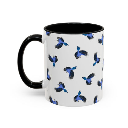 Blue Jay All-Over Pattern Accent Mug | Colorful Bird Lover Gift for Birdwatchers