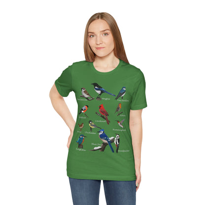 Garden Birds Blue Jay Cardinal Robin Chickadee Birding & Birdwatching Bird T-Shirt