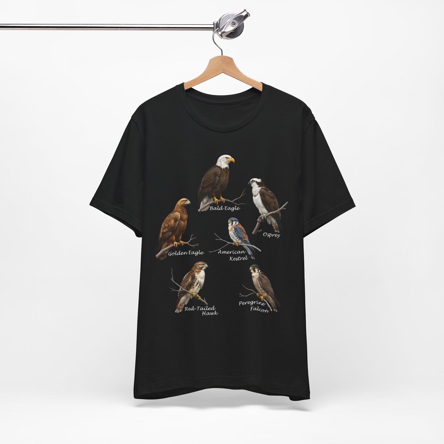 North American Raptors Shirt – Bald Eagle, Hawk, Osprey & Falcon Field Guide
