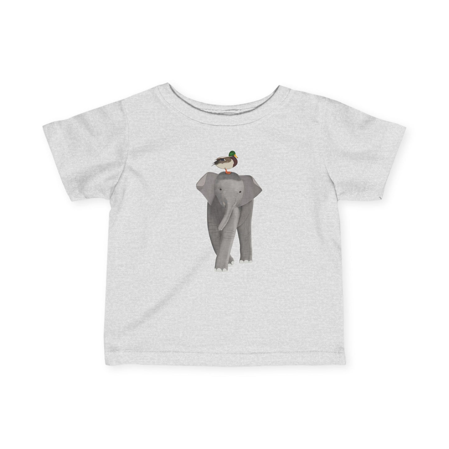 Elephant with Mallard Bird Baby & Toddler T-Shirt