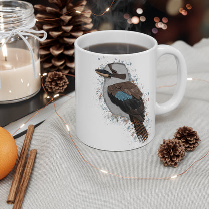 Kookaburra Bird Ceramic Mug 11oz White - jz.birds