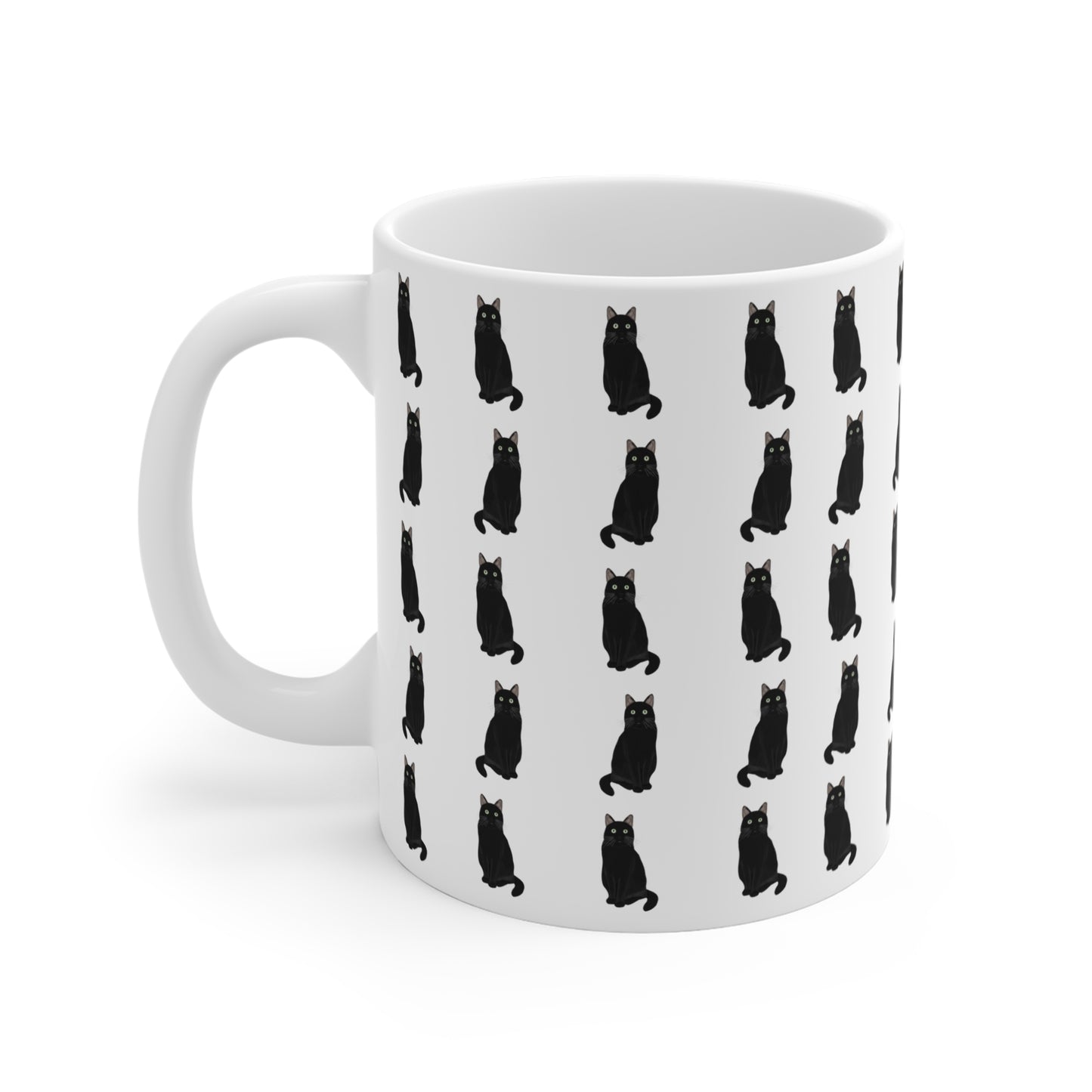 Little Black Cats Cat Lover Ceramic Mug White