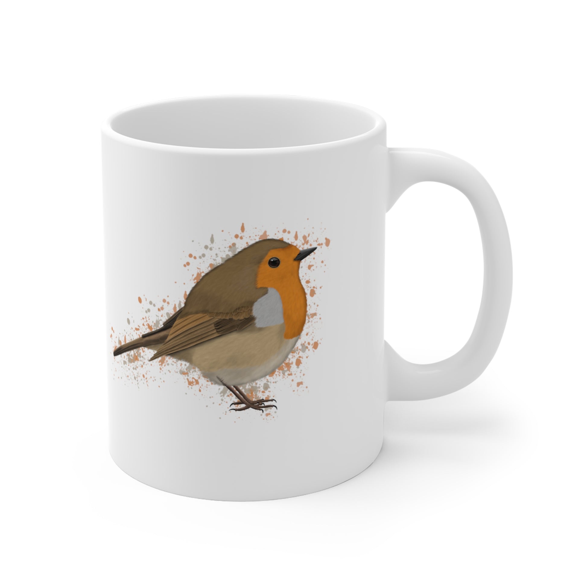 Robin Bird Ceramic Mug 11oz White