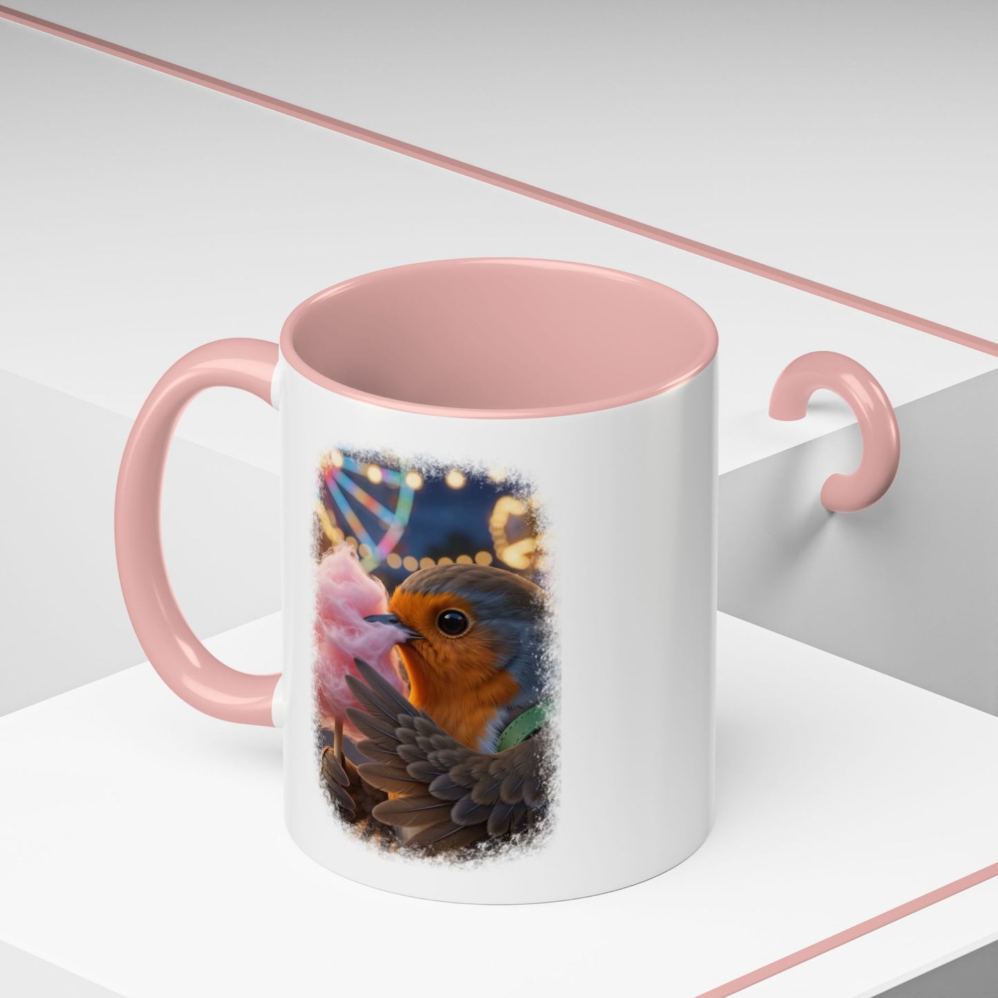 Robin Rosi Pink Cotton Candy Premium Mug for Bird Lovers