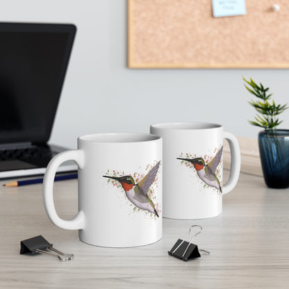 Hummingbird Bird Ceramic Mug 11oz White - jz.birds