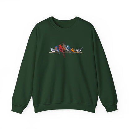 Birds on a Branch Robin Cardinal Tree Swallow Bluebird Oriole Bird Birding & Birdwatching Sweatshirt