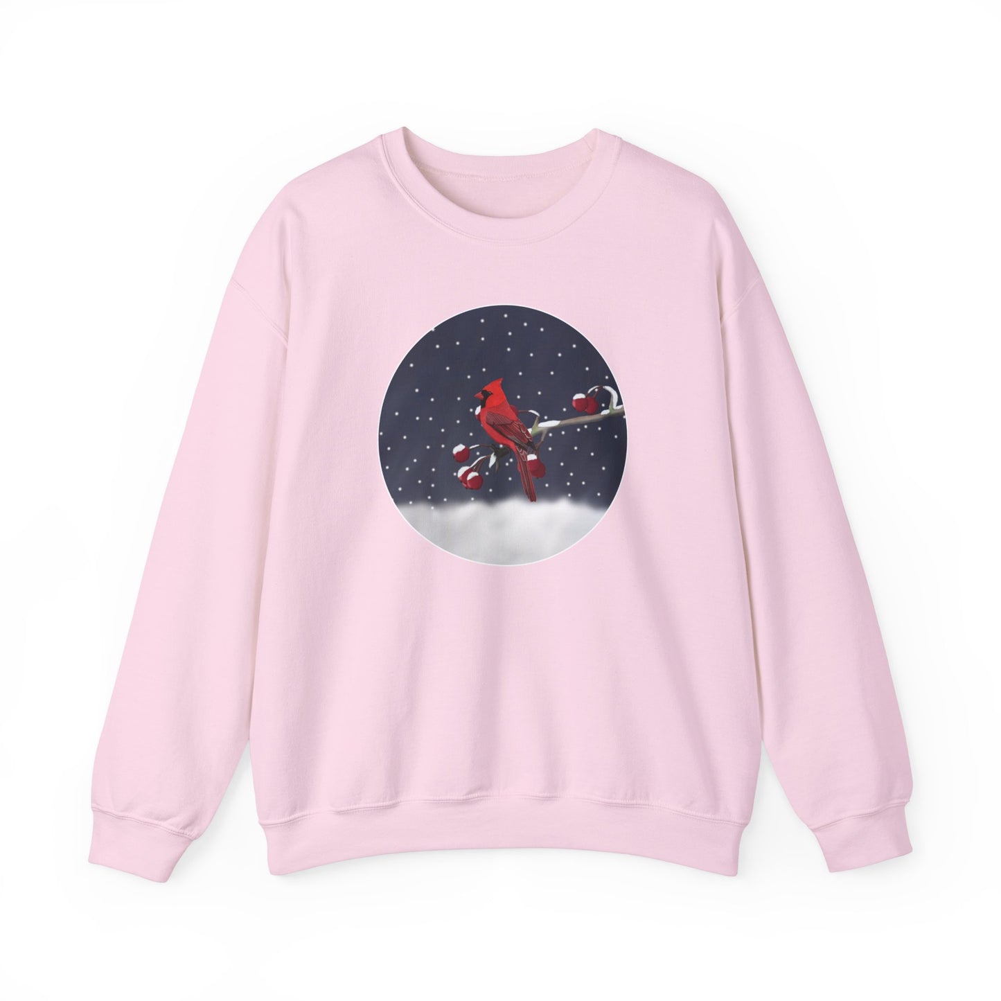 Cardinal on a Winter Branch Christmas Bird Sweatshirt