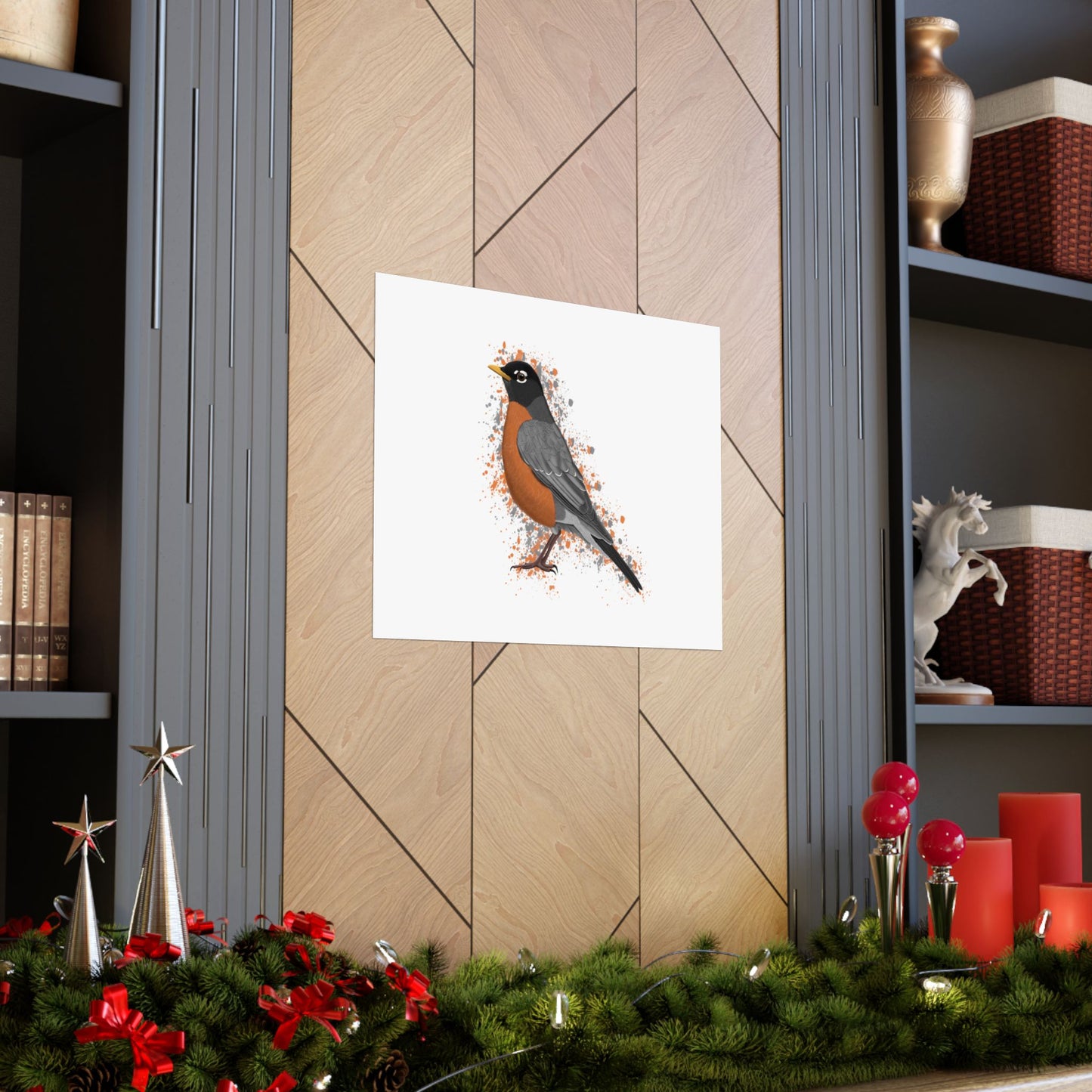 American Robin Bird Artwork Matte Poster