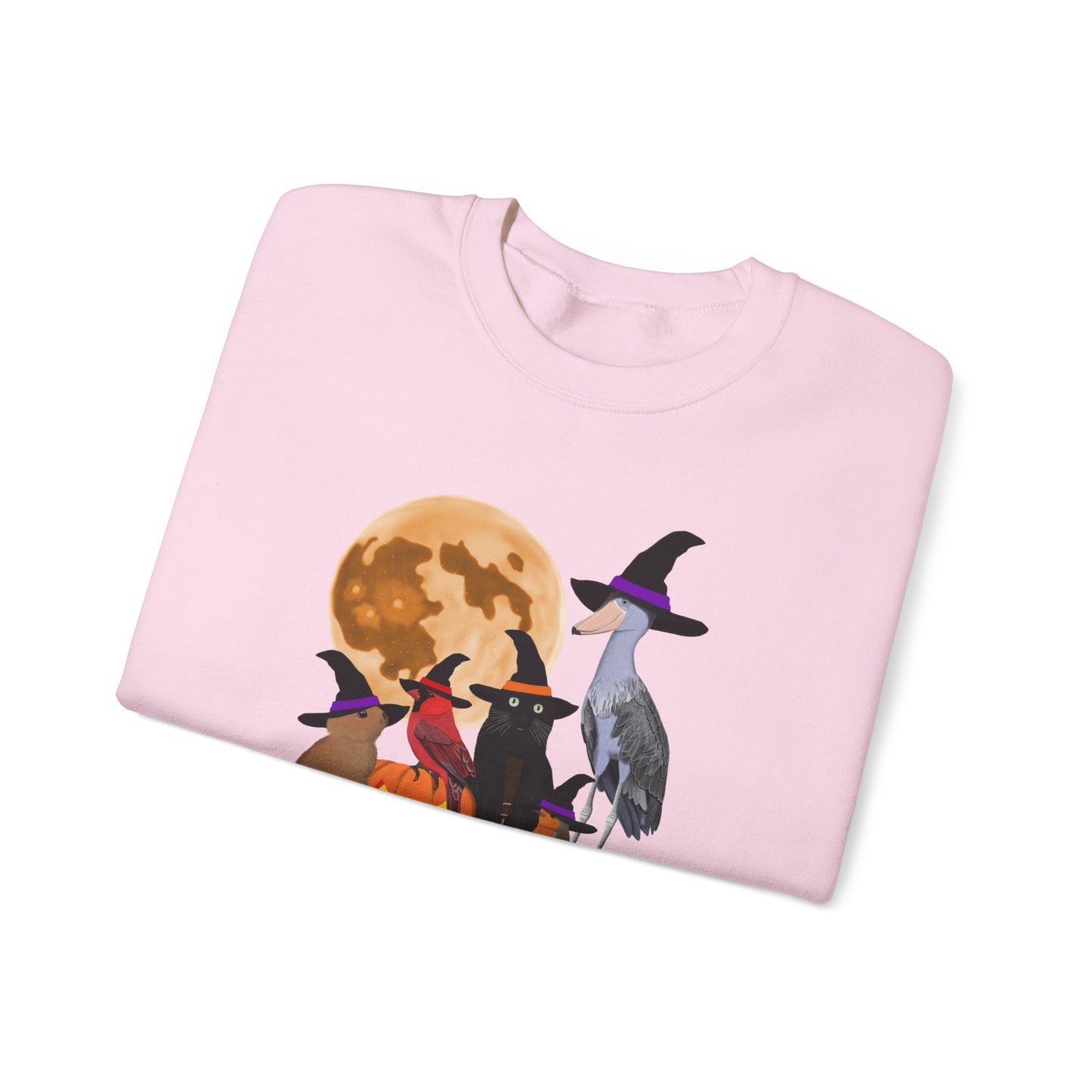 Cardinal Robin Shoebill Rabbit with Cat and Bunny Halloween Bird Sweatshirt