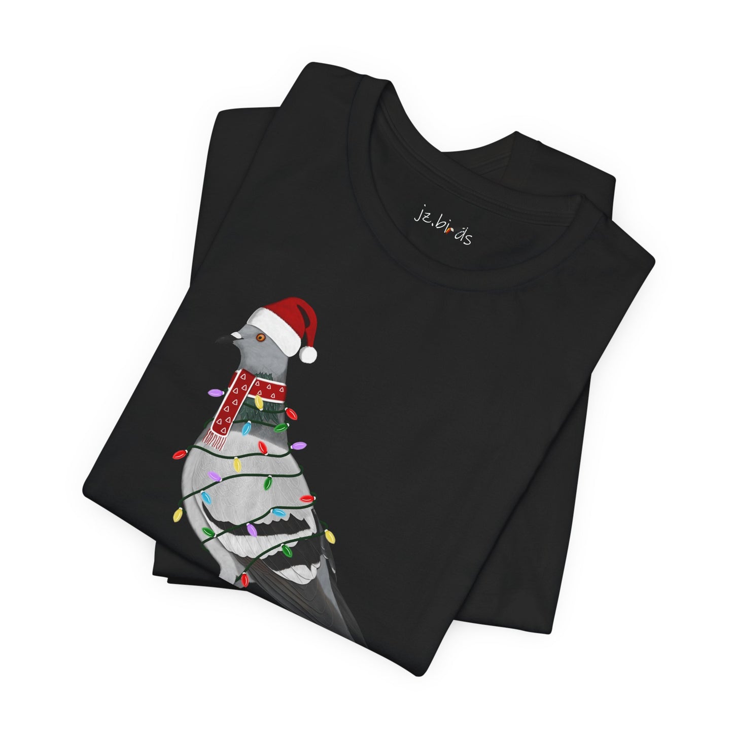 Pigeon with Fairy Lights Christmas Bird T-Shirt